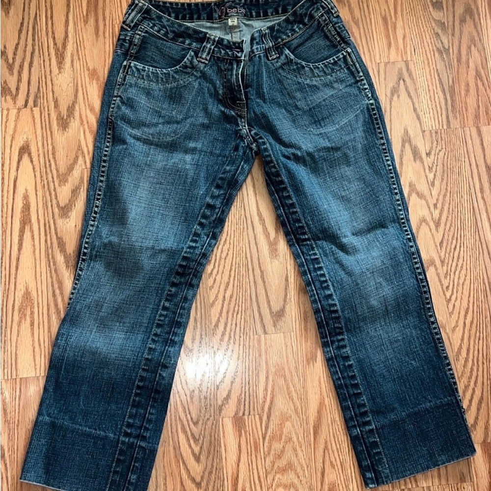 bebe Dark Blue Capri Jean Pant size: 27